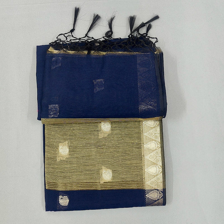 Hayagrivas Navy Blue Fancy Cotton Saree SSCBF121H4-27
