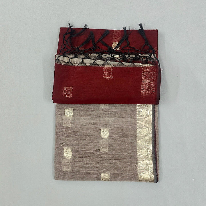 Hayagrivas Maroon Fancy Cotton Saree SSCBF121H4-28