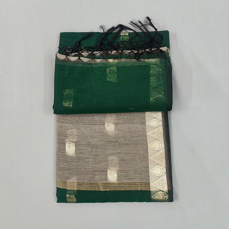 Hayagrivas Bottle Green Fancy Cotton Saree SSCBF121H4-32