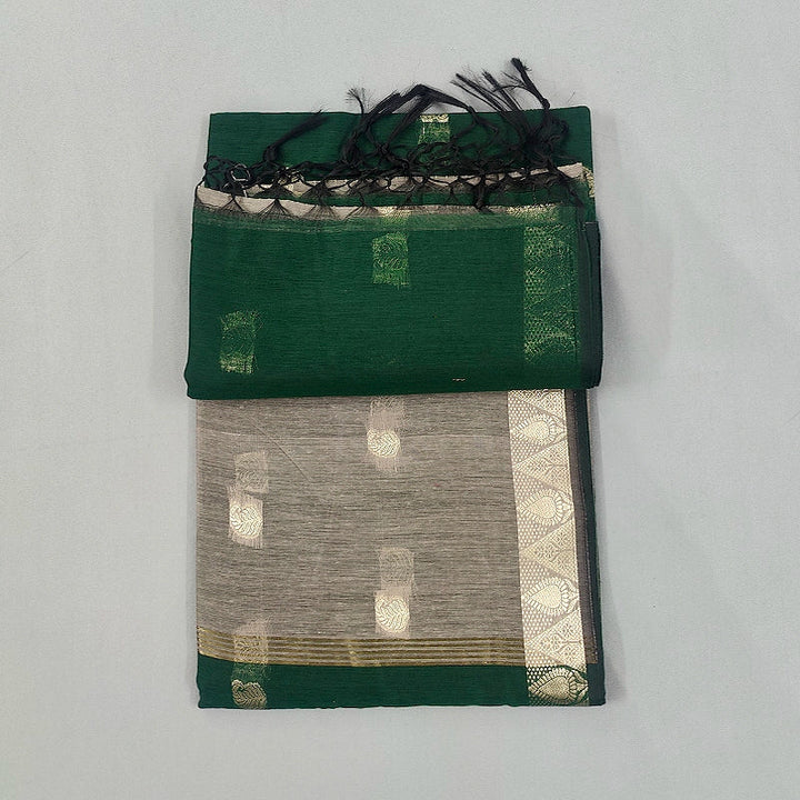 Hayagrivas Bottle Green Fancy Cotton Saree SSCBF121H4-32