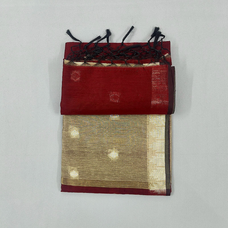 Hayagrivas Maroon Fancy Cotton Saree SSCBF121H4-5