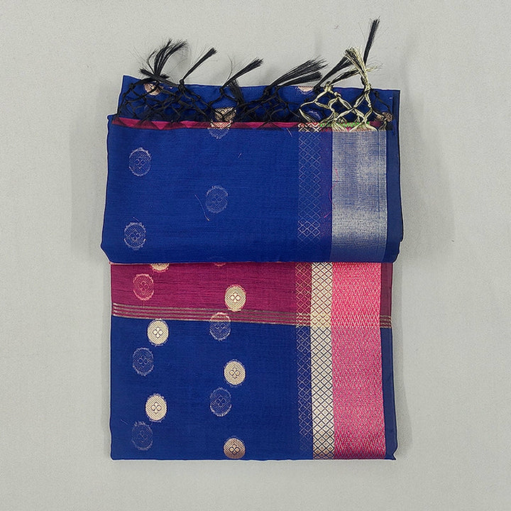 Hayagrivas Royal Blue Fancy Cotton Saree SSCBF121H4-9