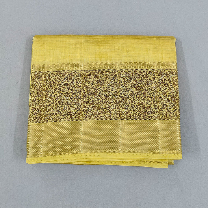 Hayagrivas Lemon Yellow Fancy Cotton Saree SSCBF121H5-3