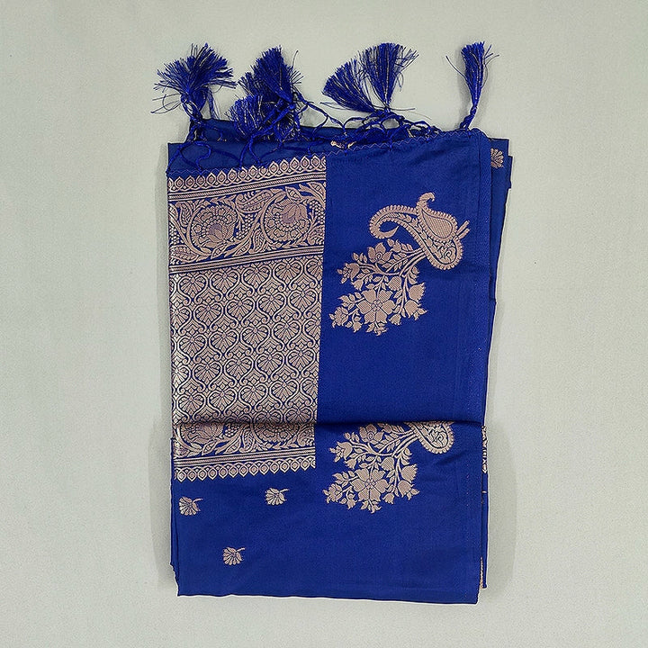 Hayagrivas Deep Blue Fancy Cotton Saree SSCBF121H6-15