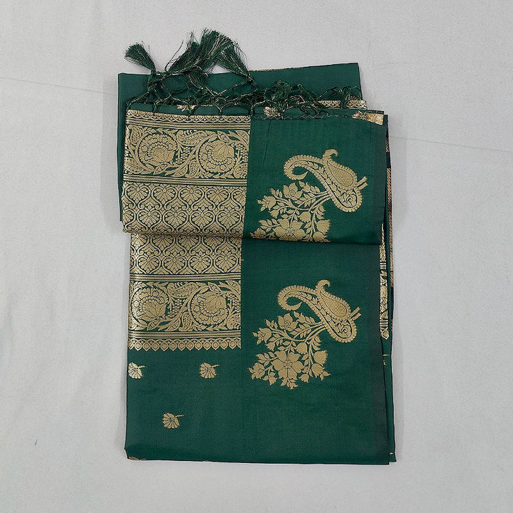 Hayagrivas Bottle Green Fancy Cotton Saree SSCBF121H6-16