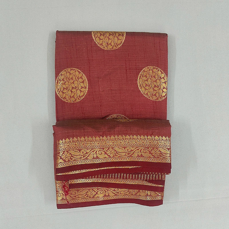 Hayagrivas Maroon Fancy Cotton Saree SSCBF121H7-1