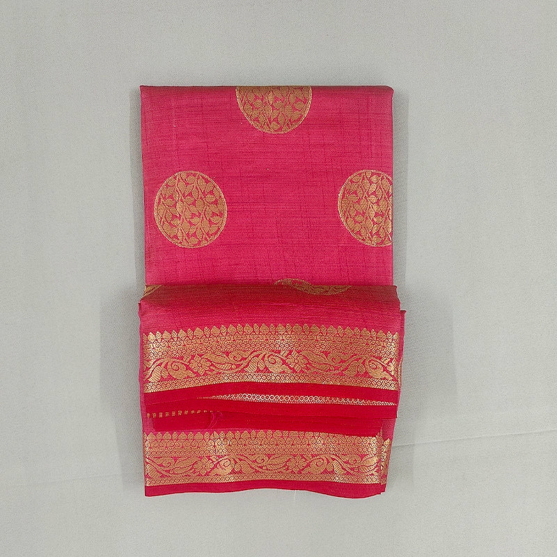 Hayagrivas Pink Fancy Cotton Saree SSCBF121H7-3