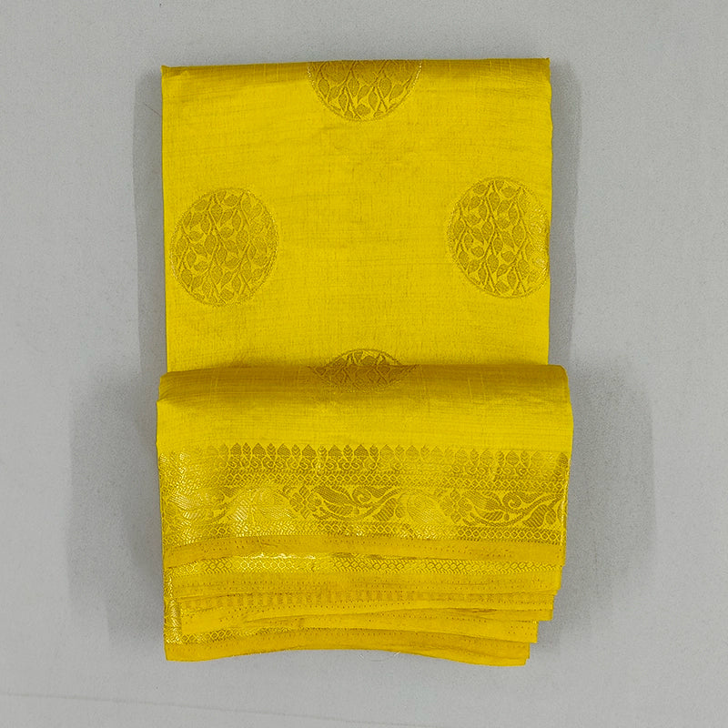 Hayagrivas Yellow Fancy Cotton Saree SSCBF121H7-7