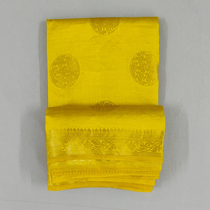 Hayagrivas Yellow Fancy Cotton Saree SSCBF121H7-7