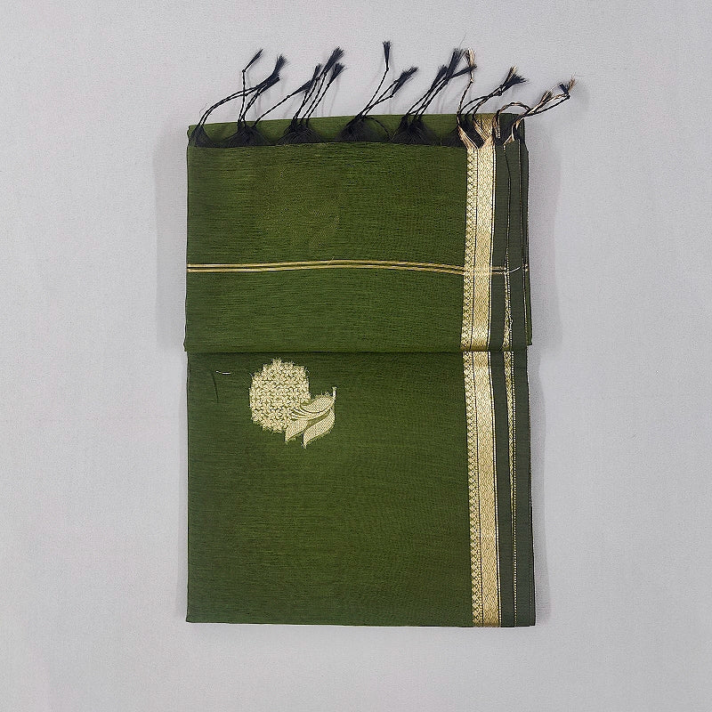 Hayagrivas Olive Green Fancy Cotton Saree SSCBF121H9-7