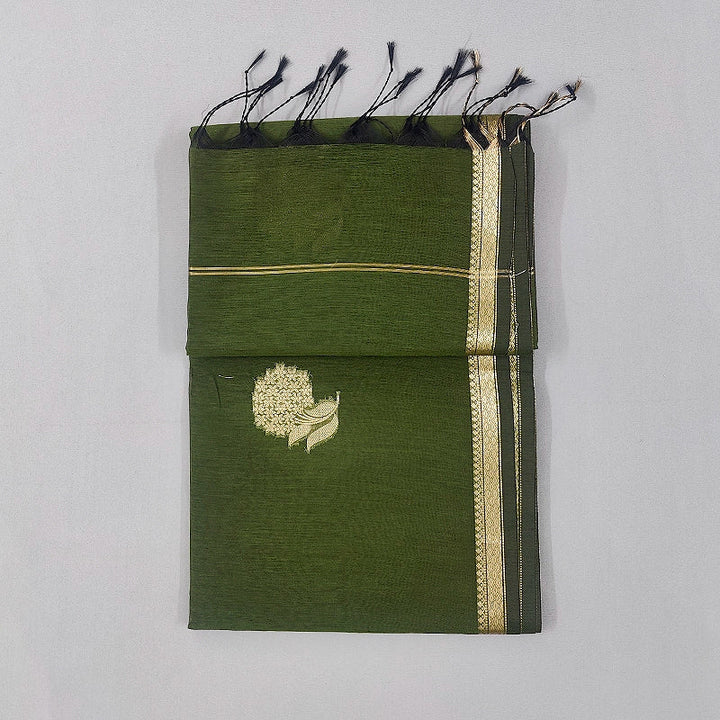 Hayagrivas Olive Green Fancy Cotton Saree SSCBF121H9-7