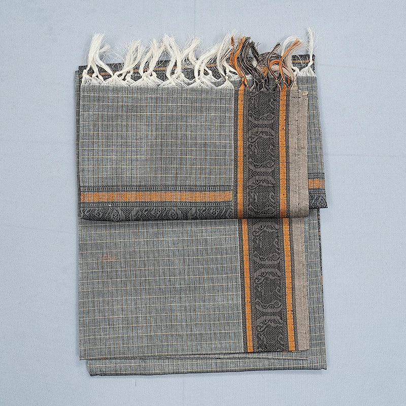 Hayagrivas Grey Handloom Kanchi Cotton Saree SSCBF132H18-1