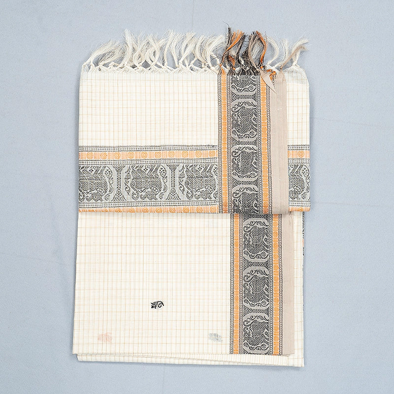 Hayagrivas Half-White Handloom Kanchi Cotton Saree SSCBF132H18-2