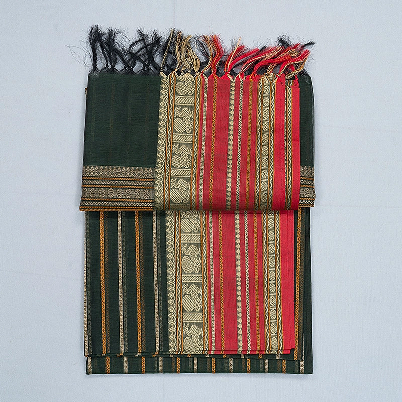 Hayagrivas Karum Pachai Handloom Kanchi Cotton Saree SSCBF132H19-1