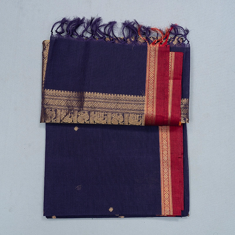 Hayagrivas Purplish Blue Handloom Kanchi Cotton Saree SSCBF132H20-2