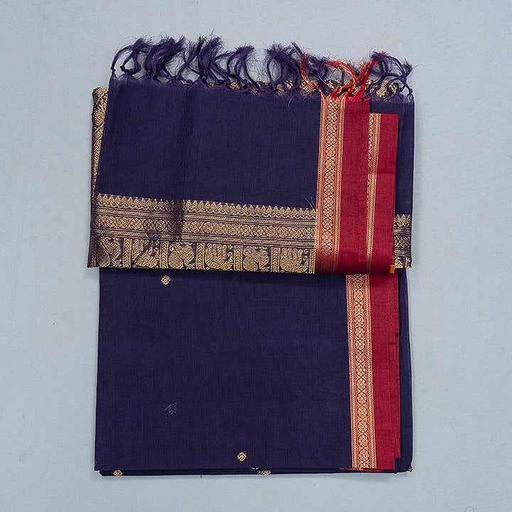 Hayagrivas Purplish Blue Handloom Kanchi Cotton Saree SSCBF132H20-2
