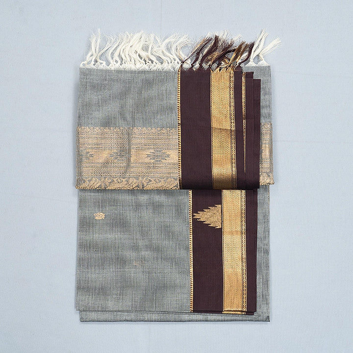 Hayagrivas Grey Handloom Kanchi Cotton Saree SSCBF132H20-4