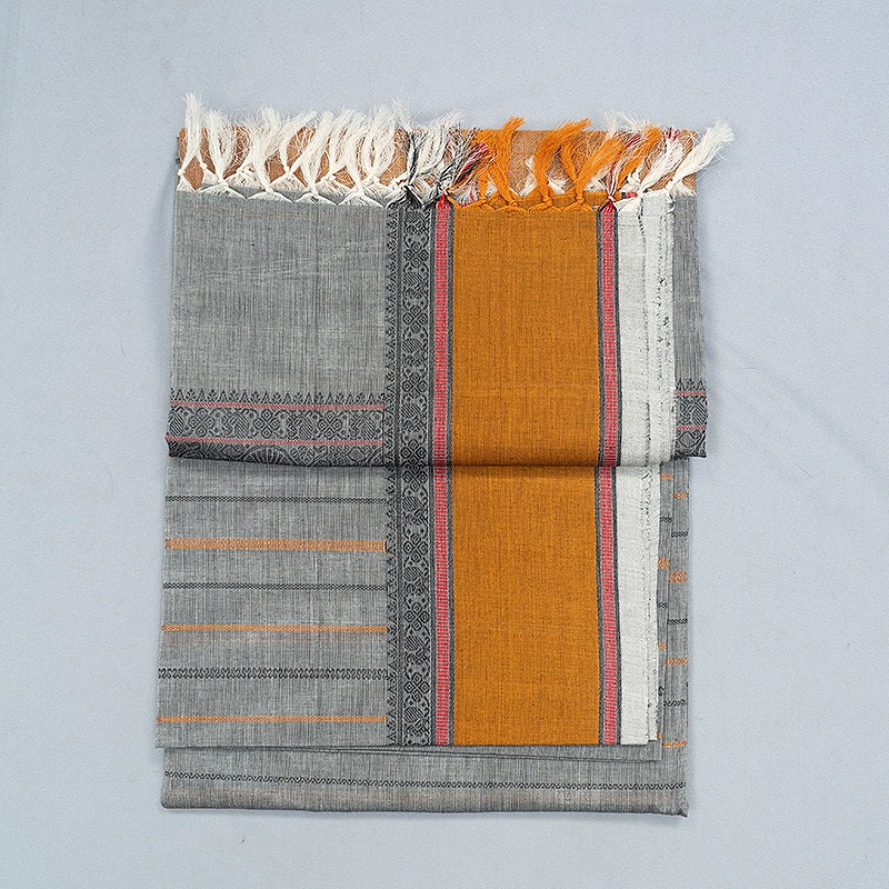Hayagrivas Grey Handloom Kanchi Cotton Saree SSCBF132H21-3