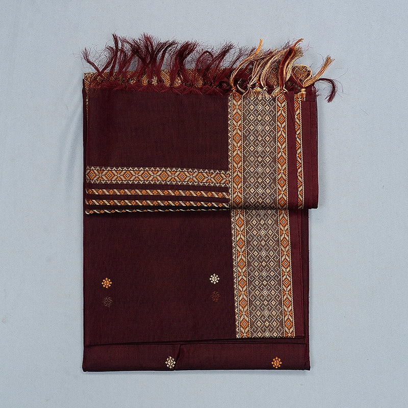 Hayagrivas Burgundy Handloom Kanchi Cotton Saree SSCBF132H23-2