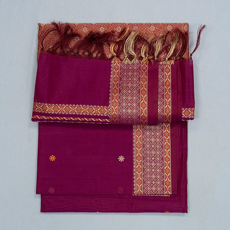 Hayagrivas Magenta Handloom Kanchi Cotton Saree SSCBF132H23-3