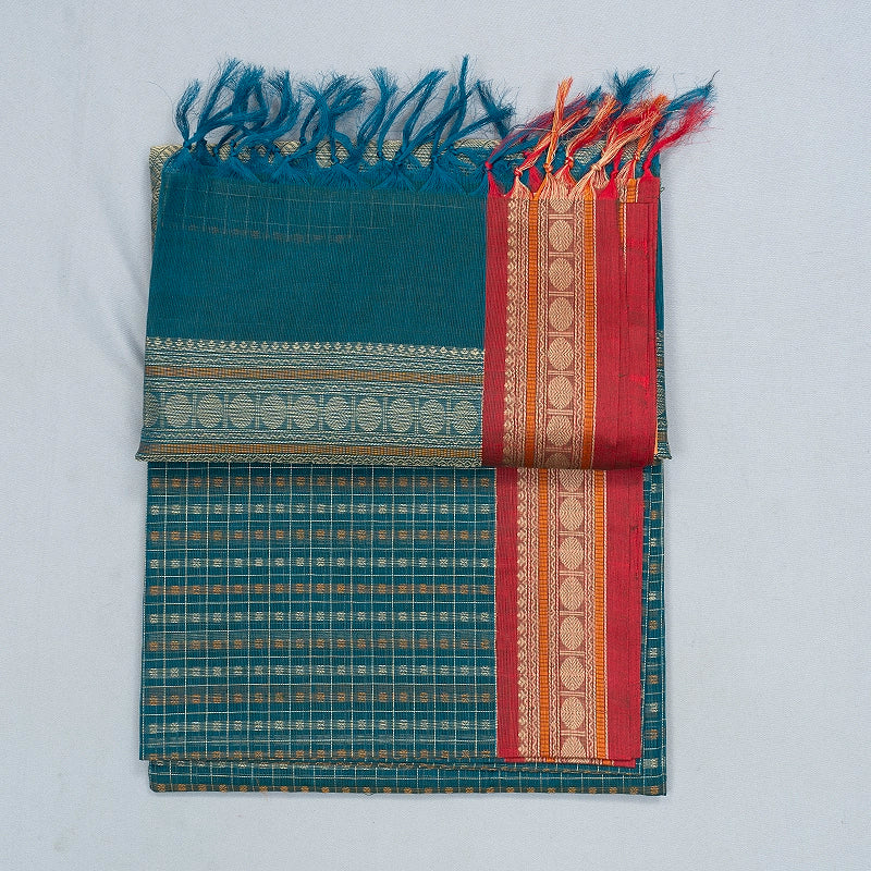 Hayagrivas Ramar Blue Handloom Kanchi Cotton Saree SSCBF132H25-1