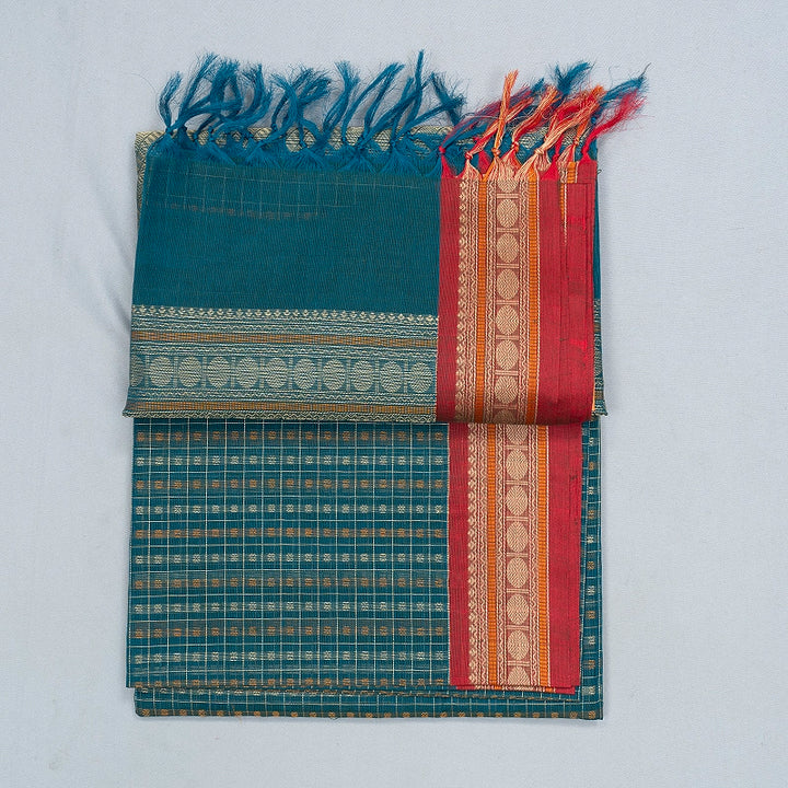 Hayagrivas Ramar Blue Handloom Kanchi Cotton Saree SSCBF132H25-1