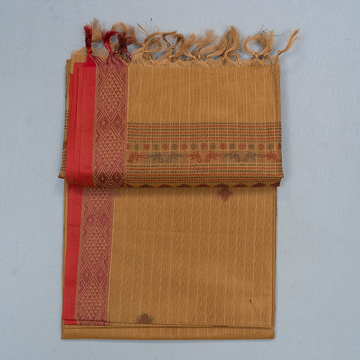 Hayagrivas Khaki Brown Handloom Kanchi Cotton Saree SSCBF132H6-4