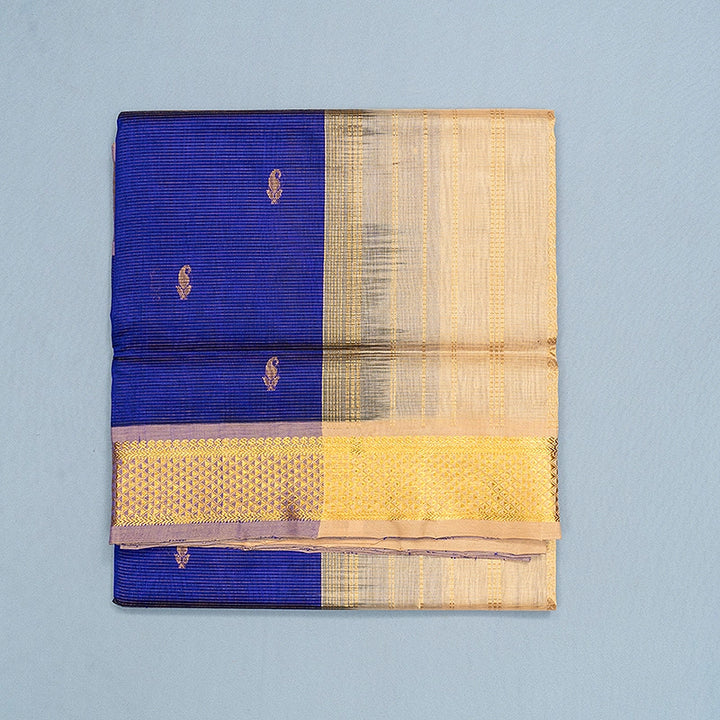 Hayagrivas Royal Blue Pure Silk Cotton Saree SSCBF137H8-13