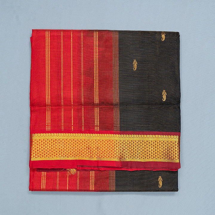 Hayagrivas Black Pure Silk Cotton Saree SSCBF137H8-3