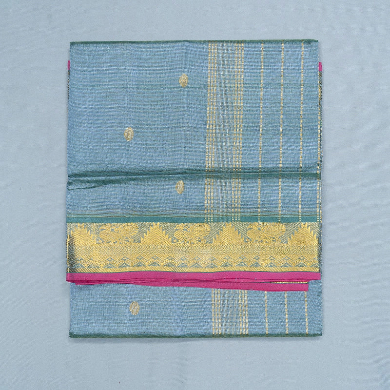 Hayagrivas Powder Blue Pure Silk Cotton Saree SSCBF137H8-9