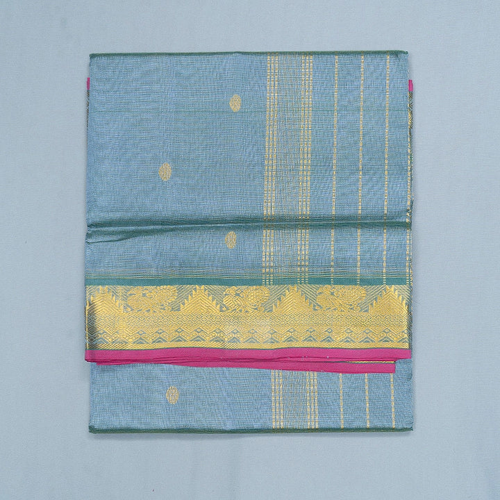 Hayagrivas Powder Blue Pure Silk Cotton Saree SSCBF137H8-9