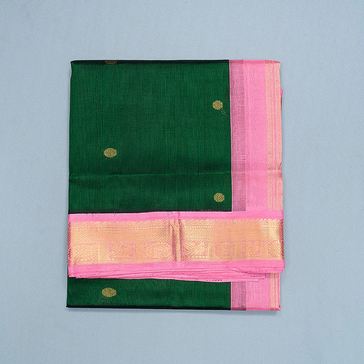 Hayagrivas Bottle Green Pure Silk Cotton Saree SSCBF140H9-2