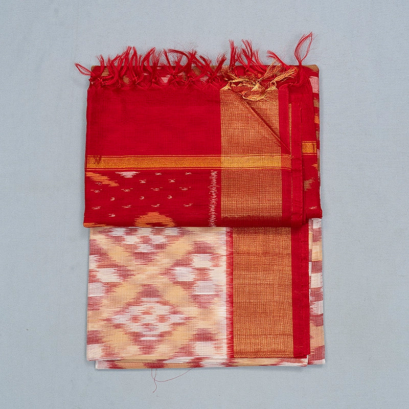 Hayagrivas White Handloom Ikkat Soft Silk Saree SSCBF155H1-41
