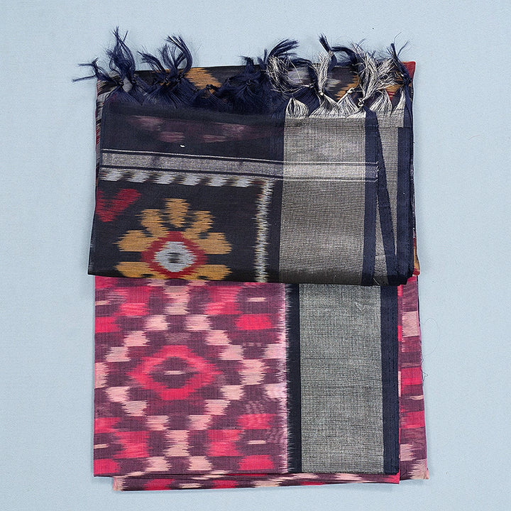 Hayagrivas Mauve Purple Ikkat Kora Silk Cotton Saree SSCBF155H1-43
