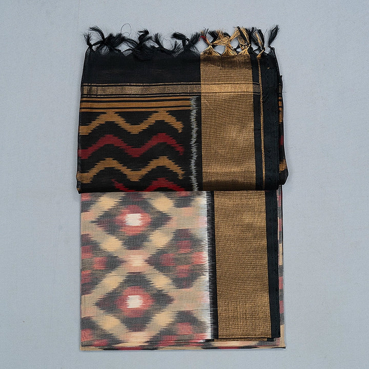 Hayagrivas Grey Handloom  Ikkat Kora Silk Cotton Saree SSCBF155H1-9