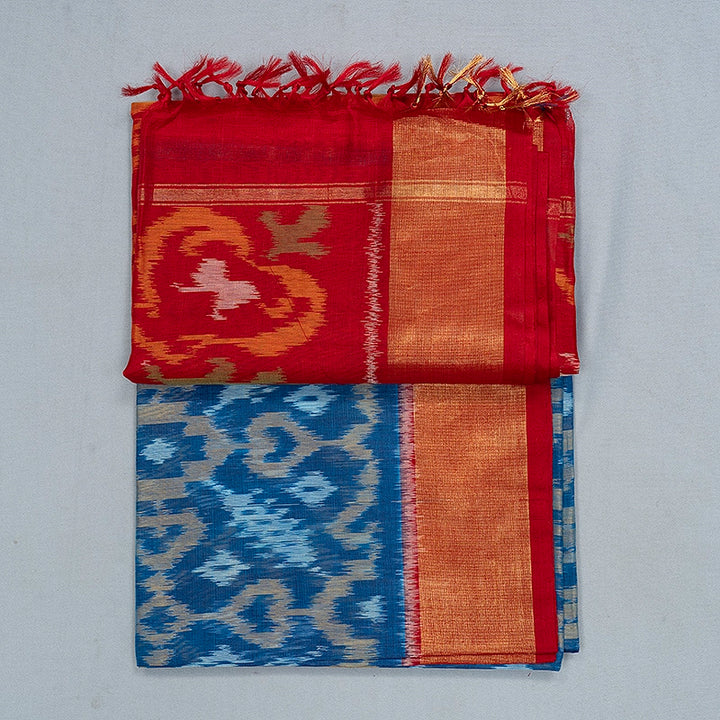 Hayagrivas Ananda Blue Handloom Ikkat Soft Silk Saree SSCBF155H1-94