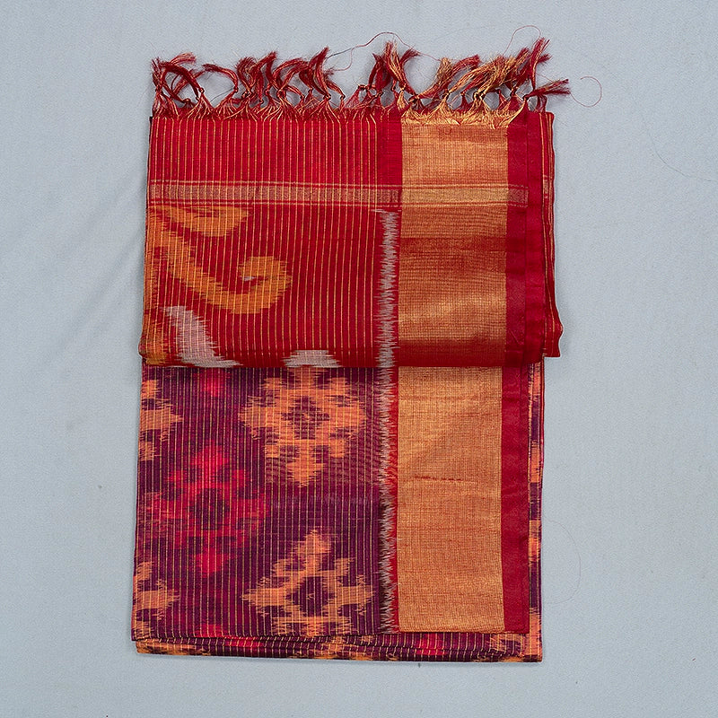 Hayagrivas Purple Handloom Ikkat Soft Silk Saree SSCBF155H3-18