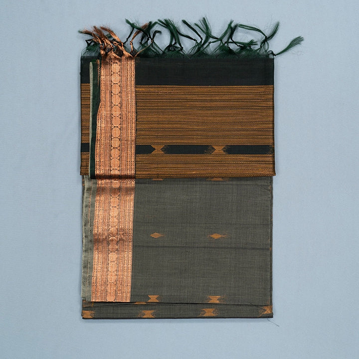 Hayagrivas Cement Grey Kora Silk Cotton Saree SSCBF156H5-2