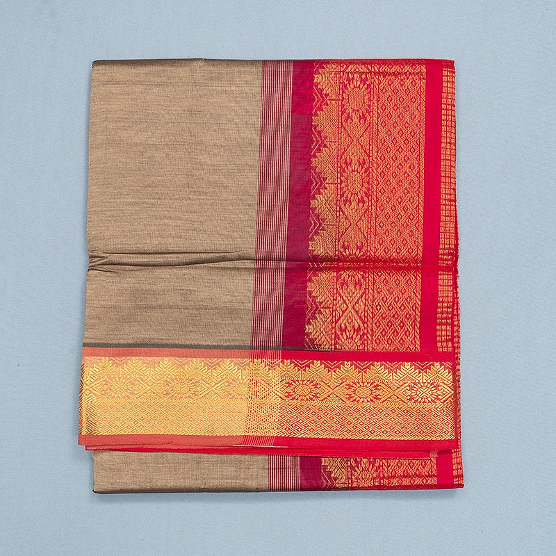 Hayagrivas Biscuit Brown Semi Silk Cotton Saree SSCBF164I1-138