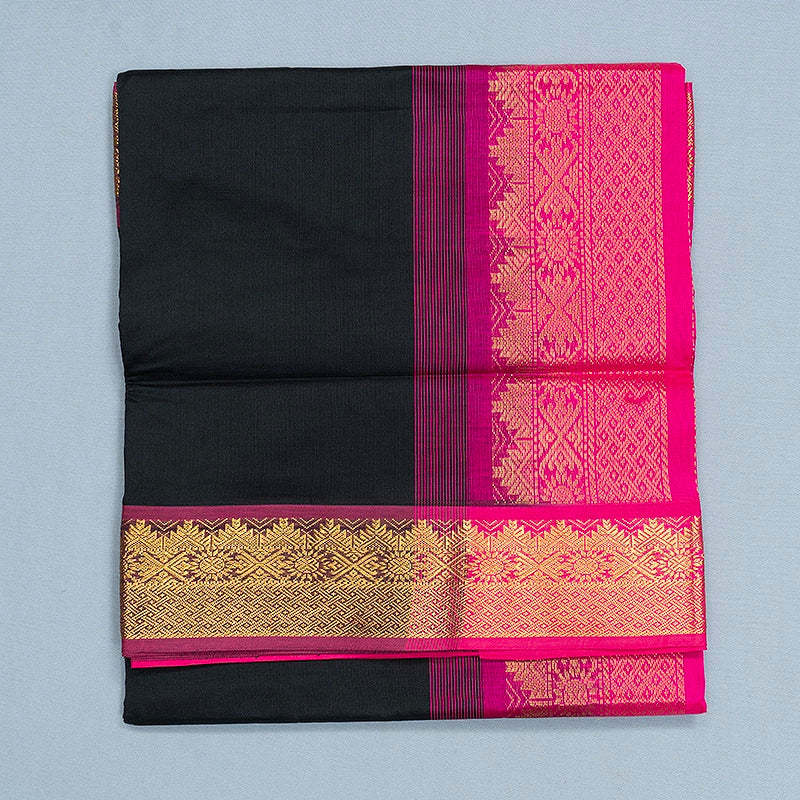 Hayagrivas Black Semi Silk Cotton Saree SSCBF164I1-81