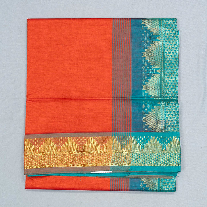 Hayagrivas Rust Orange Semi Silk Cotton Saree SSCBF164I1-105
