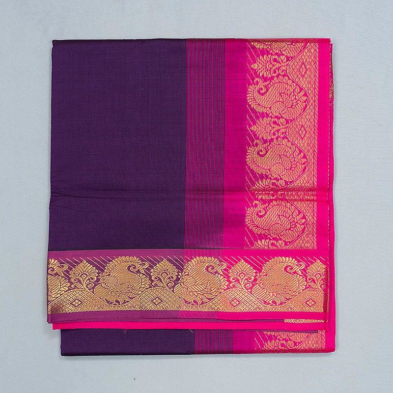 Hayagrivas Deep Violet Semi Silk Cotton Saree SSCBF164I1-60