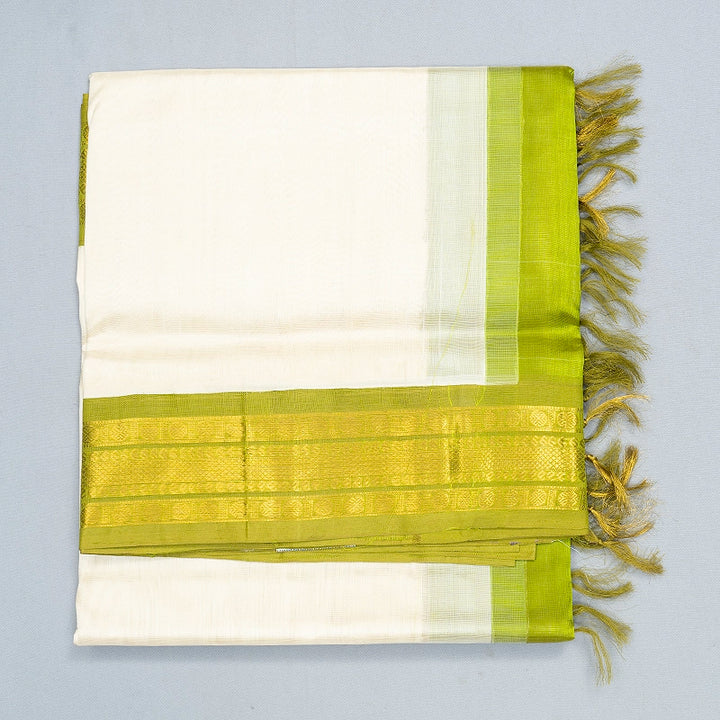 Hayagrivas White Pure Silk Cotton Saree SSCBF175I7-4