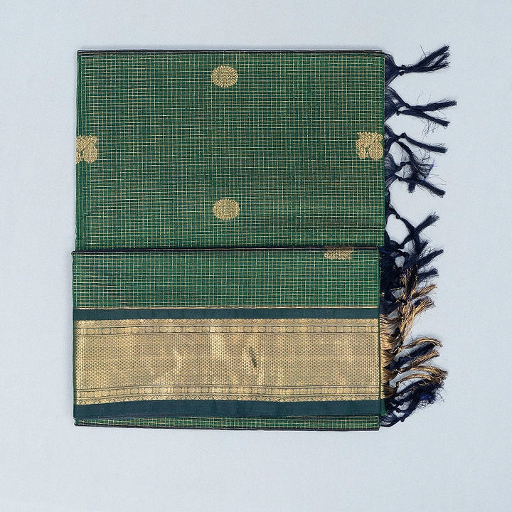 Hayagrivas Dark Green Kanchi Silk Cotton Saree SSCBF178I3-4