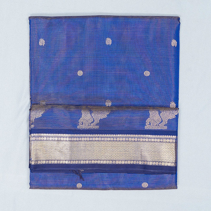 Hayagrivas MS Blue Kanchi Silk Cotton Saree SSCBF178I4-10