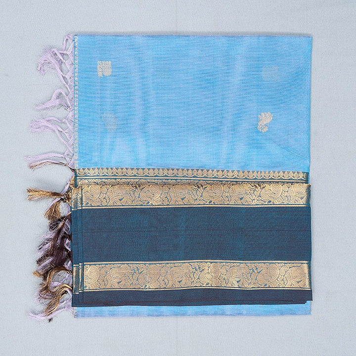 Hayagrivas Powder Blue Kanchi Silk Cotton Saree SSCBF179I10-9