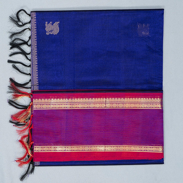 Hayagrivas MS Blue Kanchi Silk Cotton Saree SSCBF179I3-2