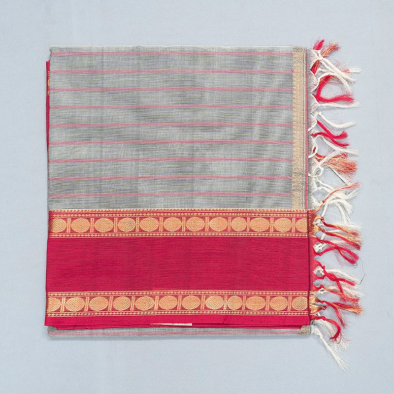Hayagrivas Grey Kanchi Silk Cotton Saree SSCBF179I4-14