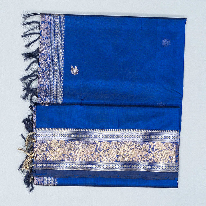 Hayagrivas MS Blue Kanchi Silk Cotton Saree SSCBF179I5-22