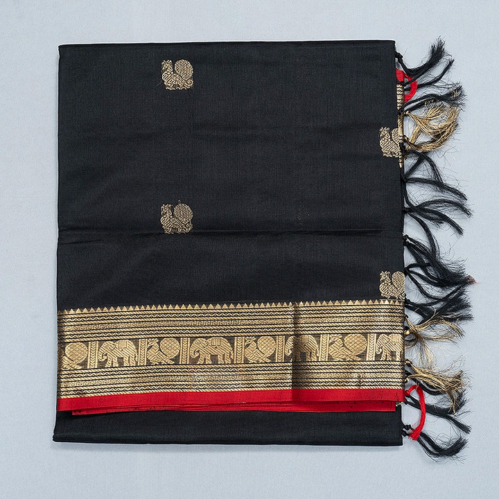 Hayagrivas Black Kanchi Silk Cotton Saree SSCBF179I5-7